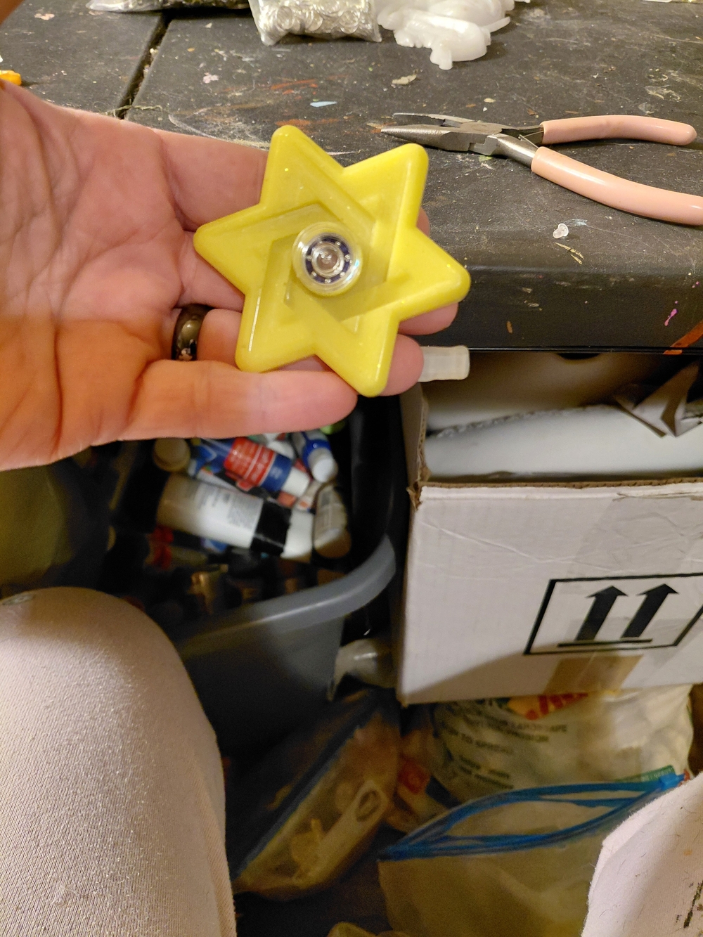 Yellow Star-Shaped Figet Spinner